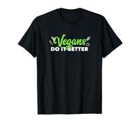 Vegans Do It Better Carino Divertente Vegetariano Senza Carne Maglietta