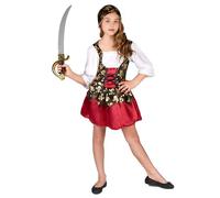 Vegaoo Costume da pirata con bandana per bambina - L 10-12 anni (130-140 cm)