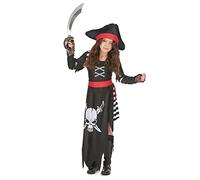 Vegaoo Costume Pirata con Gonna Lunga per Bambina - S 4-6 Anni (110-120 cm)