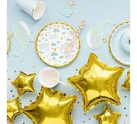 Vegaoo Party 6 piattini in cartone balena blu chiaro 18 cm