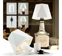 Vegawumen Lampada a batteria per bottiglia con attacco a LED, ricaricabile, lampada per collo della bottiglia senza fili, batteria USB, lampada per bottiglie IP54, impermeabile, paralume per