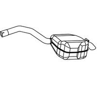 160 CV SILENZIATORE POSTERIORE PER FORD S-Max WA6 1.6 EcoBoost KW 118 CV 160