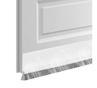 VEGCOO 100 cm Guarnizione a Spazzola per Porte, Autoadesivo Paraspifferi per Porte, Impermeabile Porta Guarnizione inferiore per Protezione da Suoni, Freddo, Umidità e Insetti in Silicone (Bianco)