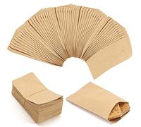 VEGCOO 100 Sacchetti di Carta Kraft, 9 x 13 cm, Piccolo Sacchetto di Carta Alimentare, Sacchetto Regalo Craft per Conservare Caramelle, Erbe, Graine, Pillole, Piccoli Oggetti