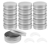 VEGCOO 24 pezzi in alluminio lattine, barattoli in alluminio con coperchio a vite, barattolo in alluminio vuoto da viaggio ricaricabile per cosmetici, balsami, candele e viaggi, con 3 spatole (60 ml)