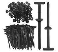 VEGCOO 50 Pezzi Nylon Universal Cable Tie Buckle, Fascette Stringicavo Autobloccanti Resistenti, Multipurpose Plastic Cable Ties Tool Riparazioni Quotidiane Dell'auto (50, Nero)