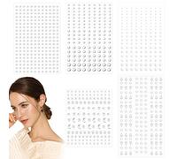 VEGCOO 850 Pz Gemme Strass Autoadesivi, Tatuaggi Temporanei Brillantini Adesivi di Gemme per Glitter Make Up per Viso Corpo Occhi, Strass Adesivi per Decorazioni per Unghie e Fai da te Creativo