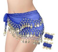 VEGCOO Cintura Danza Orientale Donna, blu, M