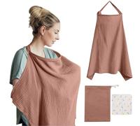 VEGCOO Copertura per l'allattamento al seno, sciarpa per l'allattamento al seno, con cinghie regolabili, 360 gradi, copertura totale, confortevole e traspirante, mantello per allattamento al seno con