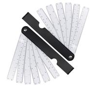 VEGCOO Scalimetro a ventaglio, righello pieghevole con più scale e trasportatore ad alta precisione, righello di disegno in scala di plastica, per studenti, architetti, disegno tecnico (2 PCS)