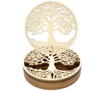 VEGCOO Set di 12 sottobicchieri per albero della vita, sottobicchieri, fiori della vita, in legno, sottobicchieri in legno, per meditazione, casa, decorazione, decorazione per sala da pranzo (10 x 10