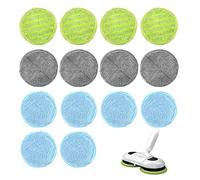 Vegena 14 Pezzi Cuscinetti in Microfibra Adatti per Floating Mop, 16 cm Rotondi con Panno in Microfibra e Tampone Abrasivo, Panni per la Pulizia Parti di Ricambio per Mop