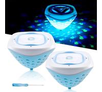 Vegena 2 luci galleggianti per piscina, illuminazione a LED, luce per piscina, con cambio di colore, impermeabile, con proiezione di pesce, luce subacquea, per piscina, stagno, feste