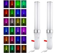 Vegena 2 Pezzi Bastoncini Luminosi Led,24 Colori Multicolore Bastoni Luminosi,3W,25CM,Bastoncini Di schiuma Led,Bastoncini Luminosi A LED Per Halloween,Concerti,Natale,Feste,Compleanni