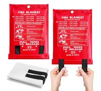 Vegena 2 Pezzi Coperta Antincendio 1m x 1m Coperta Ignifuga, Coperte Antincendio Coperte Ignifughe In Fibra Di Vetro, Telo Antincendio Antifuoco Per Casa, Cucina, Campeggio, Auto, Camino