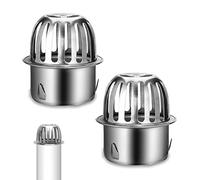 Vegena 2 Pezzi Filtro per Grondaia, Parafoglie per Tubi di Scolo, Protezioni per Grondaia in Acciaio Inox per Protegge il Tubo di Scarico da Foglie Rami