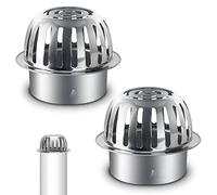 Vegena 2 Pezzi Filtro per Grondaia, Parafoglie per Tubi di Scolo, Protezioni per Grondaia in Acciaio Inox per Protegge il Tubo di Scarico da Foglie Rami