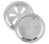 Vegena 2 Pezzi Griglia di Ventilazione, 125 mm Turno Griglia di Presa d'Aria in Acciaio Inox, Regolabile, per Presa d'Aria Azione di Filtraggio Contro Polvere Insetti