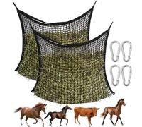 Vegena 2 pezzi rete da fieno per cavalli, borsa da pranzo, Heusack per cavalli, rete da fieno a maglia stretta, capacità 8 kg, con anelli per alimentazione adatta alle specie, 90 x 60 cm