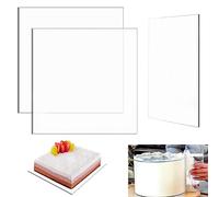Vegena 2 Piatti per Torte, Disco Torta in Acrilico Riutilizzabili Trasparenti con Raschietto per Torte, (Spessore 2 mm, Diametro 30 cm)