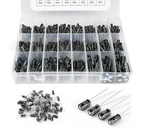 Vegena 24 Valore 500 Pezzi Condensatore Elettrolitico, Condensatori Elettrolitici, Kit Assortimento Da 0,1uf A 1000uf 10v 16v 25v 50v Capacitor Elettrico In Alluminio Con Scatola Portaoggetti