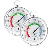 Vegena 2pcs Termometro Igrometro Analogico, Termoigrometro Di Precisione, Termoigrometro Misuratore Di Umidità Per Temperatura Termometro Per Esterno Termometro Analogico Per Interni Esterno
