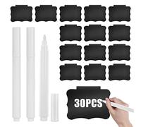 Vegena 30 Pezzi Etichette per Cesti a Clip, Cartellini Prezzi, Etichette per Cestino Rimovibili con 2 Penne per Dispensa Organizzazione Cesti