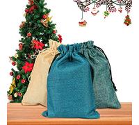 Vegena 30 Pezzi Sacchetti di Iuta 13x18 cm Sacchetti in Tela di Iuta Sacchetti Regalo con Coulisse Naturali da Riempire per Calendario Dell'Avvento Gioielli Matrimoni Feste Natale Fai da Te, 3 Colori