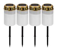 Vegena 4 luci a LED, per tomba e esterni, impermeabile, per stabilizzazione, picchetto (bianco)
