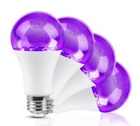 Vegena 4 Pezzi Lampadina LED UV, Lampadina UV E27, 385-400nm LED Con Luce Nera, Lampada Viola Ultravioletta Per Casa, Feste, Halloween, Palcoscenico, DJ discoteca