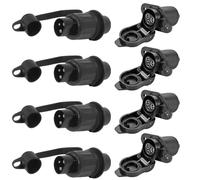 Vegena 4 Pezzi Spina Rimorchio & Presa Rimorchio 3 Poli, Spina Presa 12v, Spina E Presa Rimorchio,Impermeabile Spina Presa Rimorchio Connettori Rimorchio per Carovana RV Trattore Rimorchio