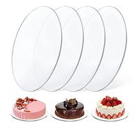 Vegena 4 piatti per torte rotondi, 25 cm, rotondi, in acrilico, riutilizzabili, per torte
