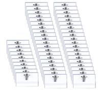 Vegena 50 Pezzi Porta Badge Plastica con Clip, Porta Tesserino con Clip, Porta Badge Orizzontale con Clip, Badge Portanome Trasparente con Clip e Spilla per Scuole, Conferenze, Ufficio, 90 × 56 mm