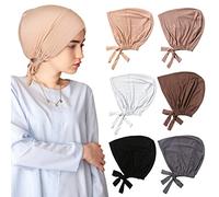 Vegena 6 pezzi da donna Undercap Hijab musulmano foulard da donna sottotaso hijab elastico traspirante hijab sottoclasse turbante, beige.