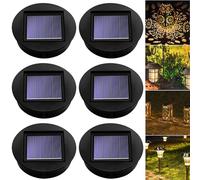 Vegena 6 pezzi di ricambio per luci solari, luci solari, coperchio di ricambio solare, 8 cm, con lampadine a LED, pannello solare, impermeabile, pannelli solari a LED, ricambio per luci solari a LED,