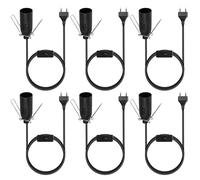 Vegena 6 Pezzi Portalampada E14 Con Interruttore, Cavo Per Lampada Di Sale, Con Interruttore E Cavo Di Alimentazione, 1,8 M E14 Portalampada Ideale Per Lampade E Luci Colore: Nero