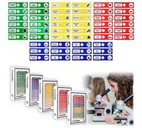 Vegena 60 Pezzi Microscopio Diapositive, Microscopio Preparazioni Bambini con Insetti Animali Fiori Piante Campioni Biologici in Plastica LED, Plastica ABS, Verde