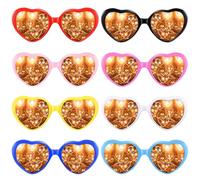 Vegena 8 occhiali a forma di cuore, 3D, a forma di cuore, per feste in costume, per feste, bar, fuochi d'artificio, colore