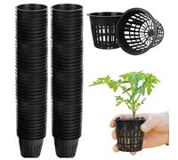 Vegena 80 pezzi Net Pot, 8 cm, vaso a rete, vaso in plastica, vaso per piante acquatiche e da giardino, per balcone