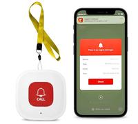 Vegena Allarmi personali intelligenti WiFi per anziani, pulsante di chiamata di allarme SOS per anziani, collegato al sistema di allarme infermieristico wireless del telefono, 1 pulsante di emergenza