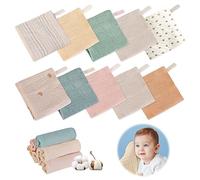 Vegena Baby Mussola - Set di 10 panni per il viso per bambini, in mussola, per bambini, 23 x 23 cm, per bambini, in mussola, per ragazzi e ragazze (casuale)