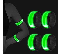Vegena Bande catarifrangenti 4PCS, Braccialetti a LED riflettenti Fascia da Braccio a LED Alta visibilità Luce di Sicurezza Fascia per Caviglia Notturna Ciclismo Jogging Escursionismo Salvataggio Cane