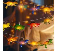 Vegena - Catena luminosa per cameretta bambini, 10 LED, lampada da comodino, a batteria, luce notturna a forma di dinosauro, regalo di compleanno per bambini, decorazione per feste