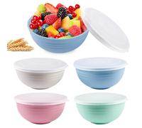 Vegena Ciotole per Muesli con Coperchio: Set da 4, 25 OZ, Piatti Leggeri e Infrangibili, per Campeggio e Picnic (15,7 cm, Multicolore)