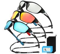 Vegena Confezione da 3 occhiali da sole polarizzati sportivi, occhiali da sole per ciclismo, corsa, pesca, guida, protezione UV400, avvolgenti per uomini e donne