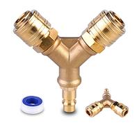 Vegena Distributore di Aria Compressa 2 Vie, Distributore Aria Compressa, Raccordo Aria Compressa, Connettore Frizione in Ottone con Connettori da 1/4 Pollici, Piccolo