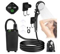 Vegena Doccia portatile, doccia da campeggio con batteria ricaricabile da 6000 mAh, pompa impermeabile IPX7, display della temperatura, doccia esterna per lavaggio auto, bagno per animali domestici e