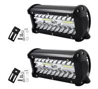 Vegena Faro Da Lavoro LED,2 PCS Faro Da Lavoro Impermeabile,120W,12V/24V,6000k LED Luci Di Lavoro Fuoristrada, Faretti Led Auto, Faro Da Lavoro A LED Per SUV,Fuoristrada,Trattori