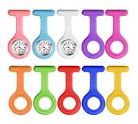 Vegena infermiera orologi, 3 pezzi orologio infermiera con 10 coperture igieniche in silicone orologio pin-on fob orologi da tasca puntatore cura orologio con clip per donna uomo infermiere medico