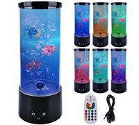 Vegena Lampada Lava Acquario con Pesce, Luce Notturna LED RGB, 16 Colori e 4 Modalità, Telecomando Incluso - Decorazione per Casa, Bambini e Adulti